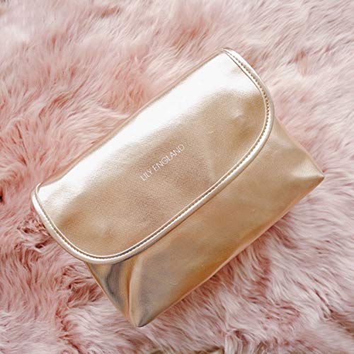 Lily England Neceser de Aseo - Estuche de Viaje Organziador de Maquillaje, Artículos de Tocador para Mujeres, Oro Rosa