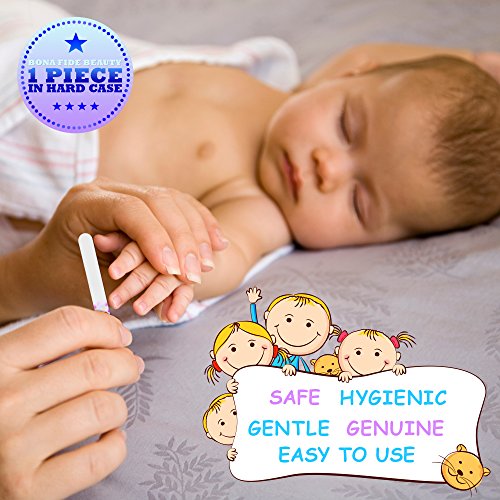Lima de cristal para uñas, lima suave para bebés y niños - Bona Fide Beauty Premium Czech Glass