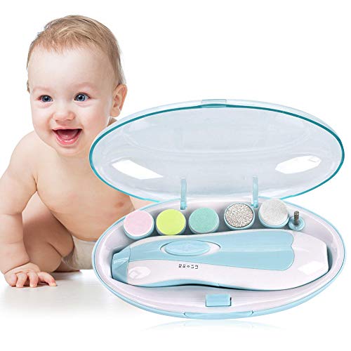 Lima De Uñas Del Bebé, Eléctrico Lima de uñas del Bebé,Lima de uñas Eléctrica para Bebé,6 en 1 Limas para Uñas Set de Manicura y Pedicura para los Dedos y pies de,luz LED