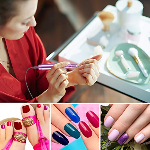 Limas de Uñas Eléctrica, Seguro, Potente, 11 en 1 Torno para Uñas, Kit de Manicura y Pedicura Eléctrico Profesional, 20,000 RPM Velocidad Ajustable, Set de Manicura para Salón DIY