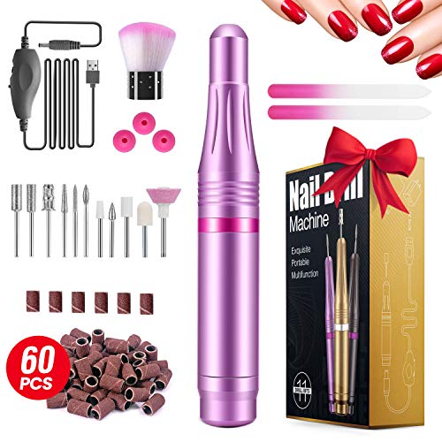 Limas de Uñas Eléctrica, Seguro, Potente, 11 en 1 Torno para Uñas, Kit de Manicura y Pedicura Eléctrico Profesional, 20,000 RPM Velocidad Ajustable, Set de Manicura para Salón DIY