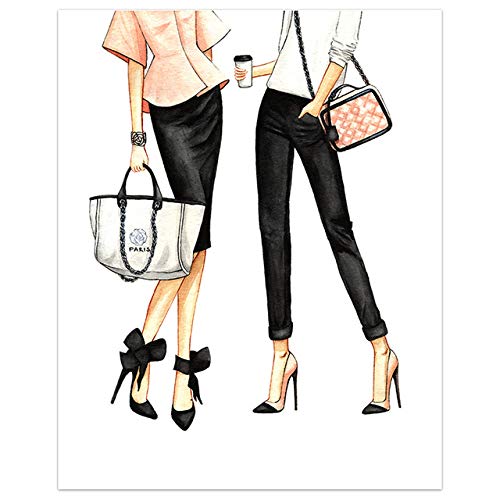 LiMengQi2 Cartel Moderno de la Moda Rubor Rosa Arte de la Pared Perfume impresión Lienzo Pintura Pared Imagen Chica Dormitorio hogar (sin Marco)