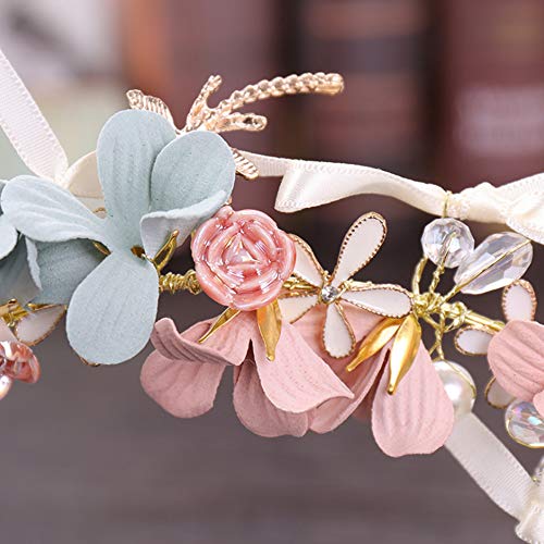 Limeo Guirnalda Coreana Moda flor Diadema Corea Damas Garland Accesorios Para el Cabello Adecuado Para el Banquete de Boda floral del Estilo del Estudio Accesorios