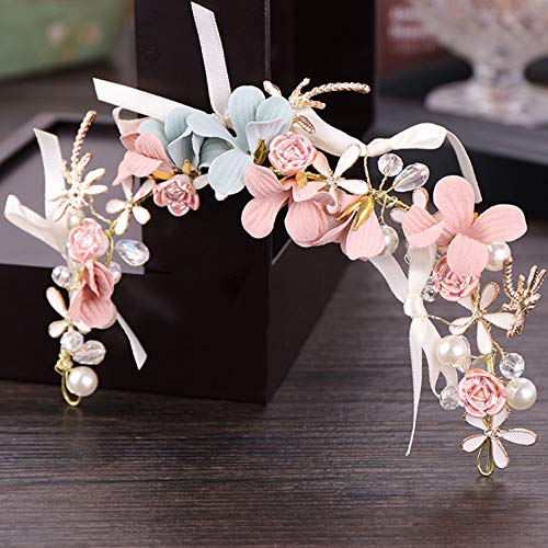 Limeo Guirnalda Coreana Moda flor Diadema Corea Damas Garland Accesorios Para el Cabello Adecuado Para el Banquete de Boda floral del Estilo del Estudio Accesorios