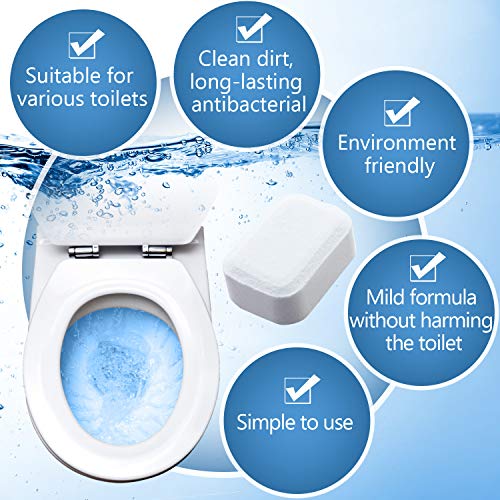 Limpiador Automático de Inodoros Tabletas Detergente para Inodoros Tabletas Efervescentes Removedor de Limpieza Profunda para Baño (10)