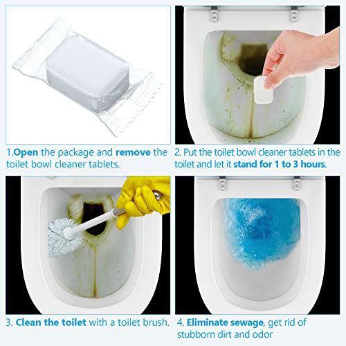 Limpiador Automático de Inodoros Tabletas Detergente para Inodoros Tabletas Efervescentes Removedor de Limpieza Profunda para Baño (10)