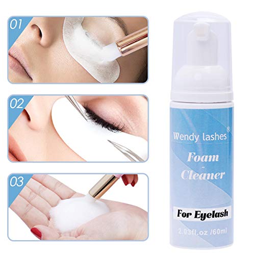 Limpiador de Espuma Profesional de Pestañas, Champú de Pestañas Para Extensiones De pestañas, Espuma Suave Para Eliminar Residuos de Maquillaje de Aceite (60 ml)