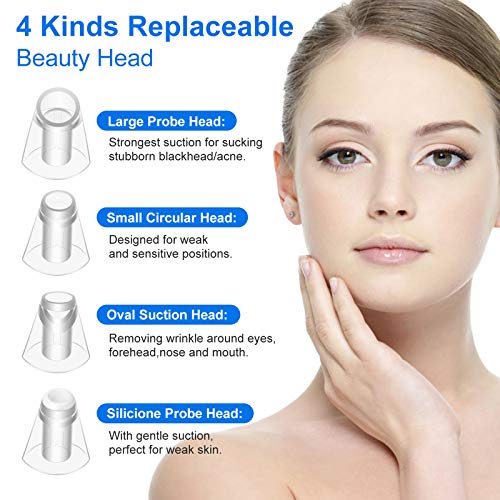 Limpiador de Poros - Extractor Puntos Negros Eléctrico Aspirador de Puntos Negros, Limpor Facial Quita Espinillas, Exfolia la piel muerta Para Tratamiento Facial