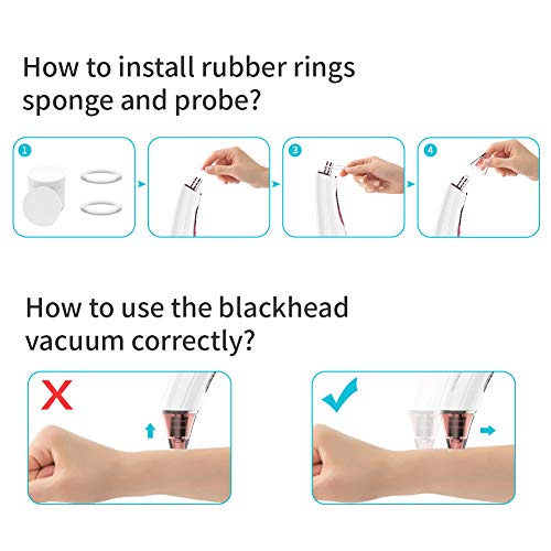 Limpiador de Poros, Xpreen Limpiador Facial Eliminador Puntos Negros Extractor de Puntos Negros Blackhead Remover Electrónico Recargable con Pantalla LED, 4 Cabezales y 3 Modos para Espinillas y Acné