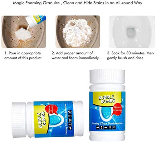 Limpiador rápido de espuma para inodoro Agente de polvo químico Agente de dragado de tuberías Desodorante de tuberías de alcantarillado de cocina Agente de dragado de tubería de fregadero fuerte (1pc)