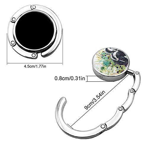 Lindo Monedero Plegable Percha Gancho Monedero Hermosa Mofeta Bosque Animales Acuarela Negro Lindo Cara Piel