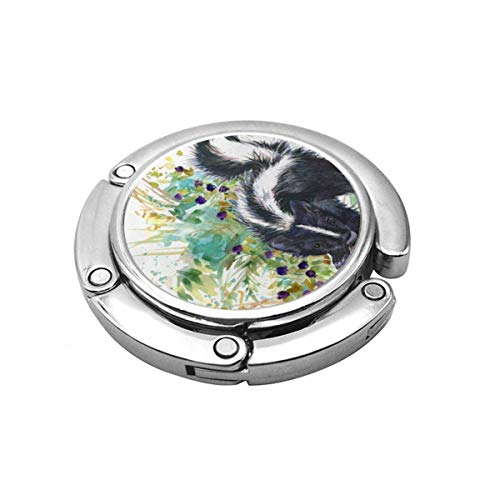 Lindo Monedero Plegable Percha Gancho Monedero Hermosa Mofeta Bosque Animales Acuarela Negro Lindo Cara Piel