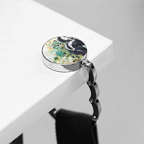 Lindo Monedero Plegable Percha Gancho Monedero Hermosa Mofeta Bosque Animales Acuarela Negro Lindo Cara Piel