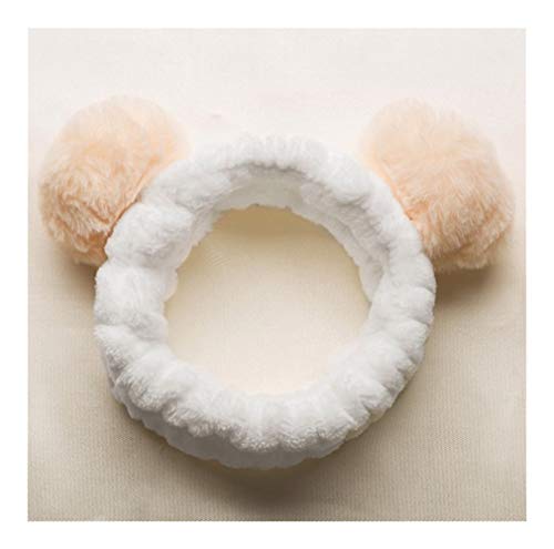 Lindo Panda Ear Soft Fleece Mujeres Diadema Maquillaje Ducha Head Wrap Hair Band for Lavado Cara Ducha SPA Máscara (Color : Yellow)
