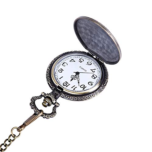 LINPAN Reloj de Bolsillo Retro Sailing Sleek Pocket Watch Retro nostálgico en Relieve Reloj de Bolsillo de Vela Conveniente para la ocasión Informal y Negocios (Color, Size : Free Size)
