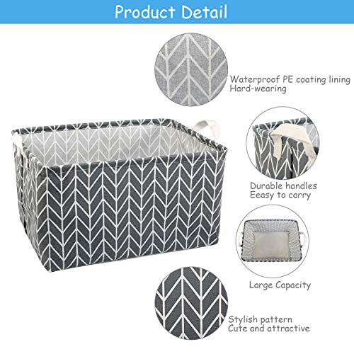 LinStyle Cuadrados Cestas de Almacenamiento, Plegable Caja de Almacenamiento de Tela para Ropa, Juguetes, Accesorios Electrónicos, Libros, Cosméticos (Flecha Gris)