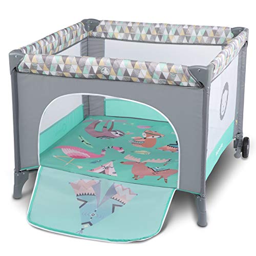 Lionelo Sofie - Parque para bebé o bebé (15 kg, con bolsa de transporte), color turquesa