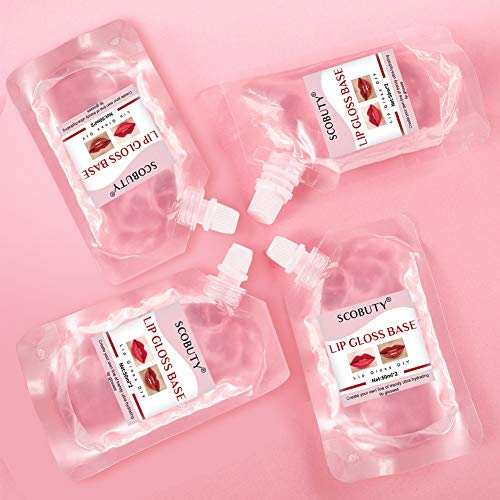 Lip Gloss Base,Lip Balm, base de bálsamo labial,Brillo de labios transparente hecho a mano Bricolaje Brillo de labios no pegajoso-2PCS