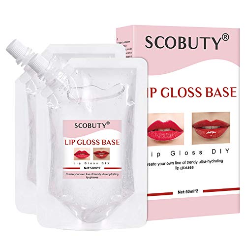 Lip Gloss Base,Lip Balm, base de bálsamo labial,Brillo de labios transparente hecho a mano Bricolaje Brillo de labios no pegajoso-2PCS