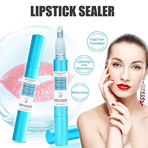 Lip gloss,Lip Enhancer, Sellador de lápiz Labial, lápiz Labial con Bloqueo de Labios, Copa antiadherente impermeable, Líquido de protección de lápiz labial transparente que no se desvanece.