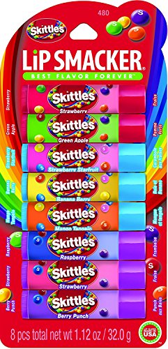 Lip Smacker - Pack de 8 bálsamos labiales Skittles