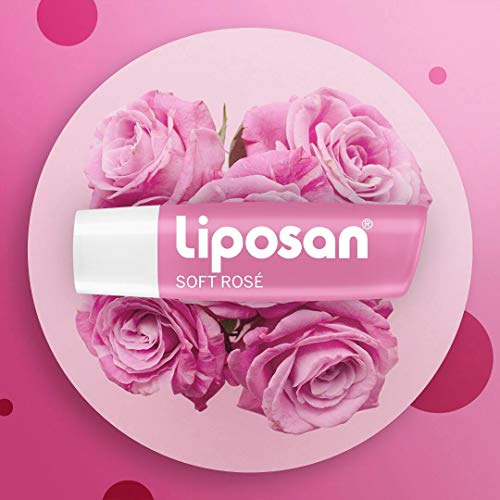 Liposan Soft Rosé, bálsamo labial rosa, cacao de labios para un brillo suave y luminoso, bálsamo hidratante para unos labios sedosos e hidratados - 1 x 4.8 g