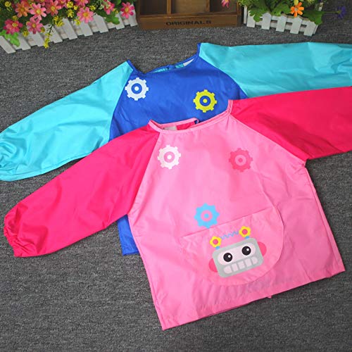 LiQinKeJi8 Babero Anti-Desgaste 0-3 años de Edad de los niños a Prueba de Agua Desechables for bebés Ropa Babero Babero de Manga Larga para Infantes (Color : F, Size : S 6-30 Month)