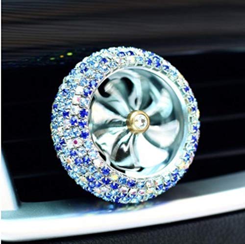 Liqun Car Perfume Ambientador-bling Auto outlet vent perfume cristal decoración Aroma difusor purificador aromaterapia fragancia coche estilo,azul