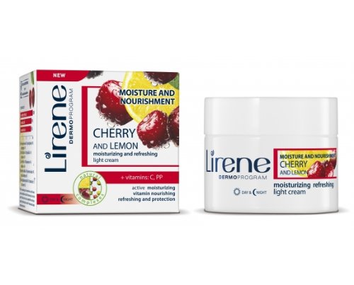 Lirene - Crema hidratante y refrescante de luz diurna y nocturna con extractos de cereza y limón