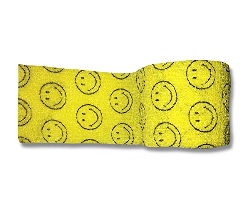 Lisa Care kohäsive vendaje venda – Sport – Tiritas infantiles – Vendajes | selbsthaftend | vendaje elástico | extensible | impermeable – Juego de 3 – 5 cm de ancho x 4,5 m extensible con motivos gato Smiley de huellas