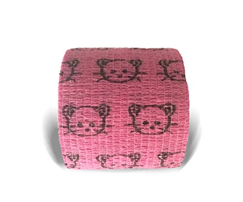 Lisa Care kohäsive vendaje venda – Sport – Tiritas infantiles – Vendajes | selbsthaftend | vendaje elástico | extensible | impermeable – Juego de 3 – 5 cm de ancho x 4,5 m extensible con motivos gato Smiley de huellas