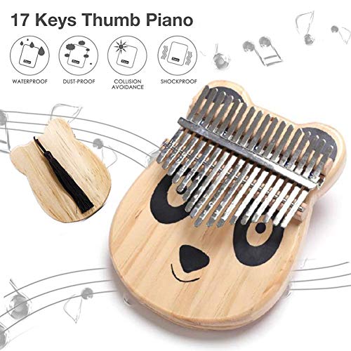 Liteness Marimbas Kalimba 17 Teclas Piano de Pulgar Piano de Dedo portátil con Bolsa Protectora, Martillo de afinación y Pegatina de Nota para Regalo de niños y Adultos
