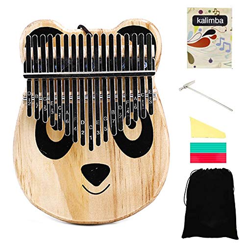 Liteness Marimbas Kalimba 17 Teclas Piano de Pulgar Piano de Dedo portátil con Bolsa Protectora, Martillo de afinación y Pegatina de Nota para Regalo de niños y Adultos