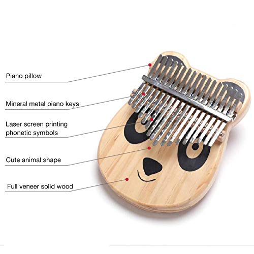 Liteness Marimbas Kalimba 17 Teclas Piano de Pulgar Piano de Dedo portátil con Bolsa Protectora, Martillo de afinación y Pegatina de Nota para Regalo de niños y Adultos