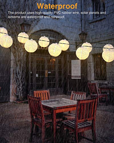 Litogo Farolillos Solares Exterior, 6M 40 LED Guirnalda Exterior Solar, Luces Decorativas Exterior Guirnalda Luces Exteriores Linternas Farolillos Decorativos Solares para Decoración Jardines