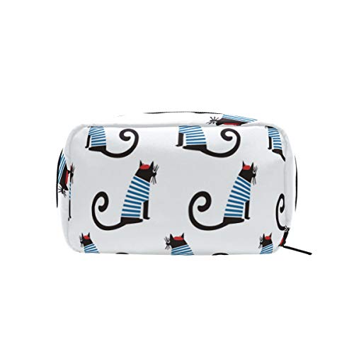 LIUBT - Neceser de maquillaje con diseño de gato francés, organizador multifunción para mujer