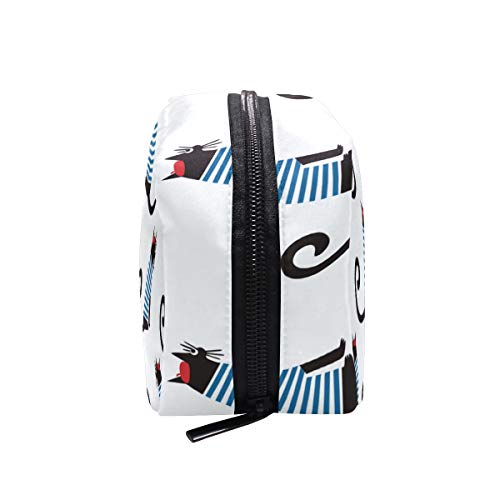 LIUBT - Neceser de maquillaje con diseño de gato francés, organizador multifunción para mujer