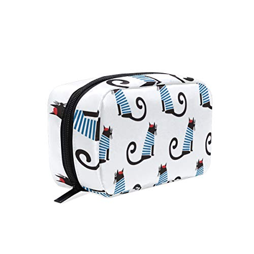 LIUBT - Neceser de maquillaje con diseño de gato francés, organizador multifunción para mujer