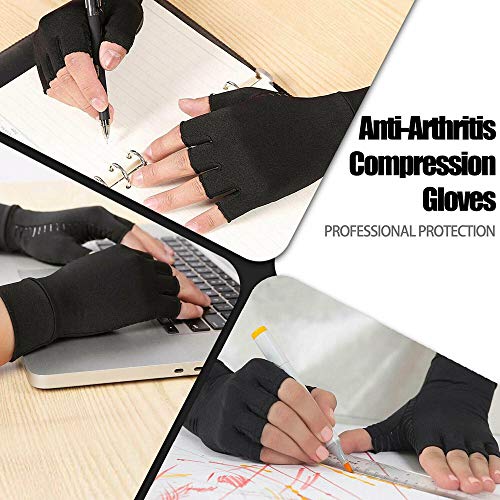 LIUQIGRASS Guantes De Artritis, Guantes De Compresión De La Artritis, Dolor De Las Articulaciones del Dedo Medio Relieve Terapia Brace Ayuda De Muñeca Antideslizante, Mujeres, Hombres, 1 Par,L