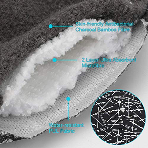 LIVEHITOP Almohadilla Sanitarias Lavable - Compresa Menstrual Reutilizable Carbón Bambú Algodón Larga Noche para Flujo Vaginal, Incontinencia, Posparto, Regalos día de San Valentín Mujeres