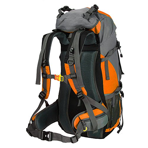 Lixada Mochila de Senderismo 50L con Cubierta Impermeable Mochila de Marcha Trekking Camping Deporte Al Aire Libre