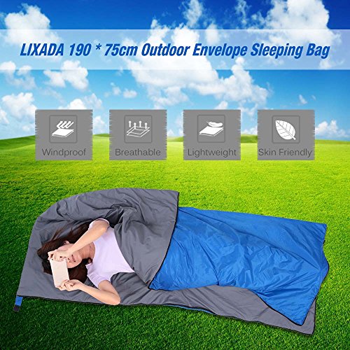 Lixada Saco de Dormir Ultraligero Compresible Multifuncional Saco de Dormir Rectangular 190 * 75cm 680g