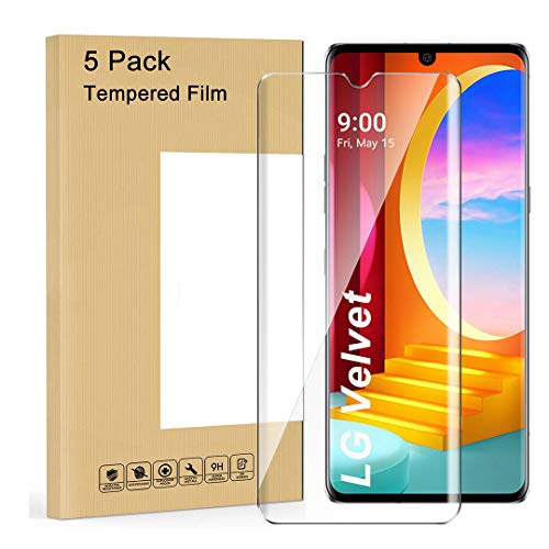 LJSM Vidrio Templado para LG Velvet [5 Piezas] Protector de Pantalla Proyectar película Protectora Cristal Vidrio Templado para LG Velvet (6.8")