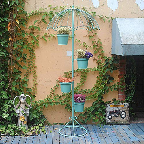 LJYY Soporte de Flores con Forma de Paraguas de decoración artística con Base de Metal sólido con diseño de Paraguas único, Azul