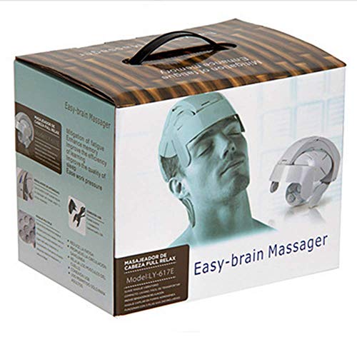 LKJCZ Cabeza masajeador eléctrico Cerebro masajeador insomnio multifunción fácil Cuero cabelludo Masaje Casco (Blanco)