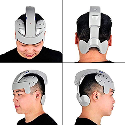 LKJCZ Cabeza masajeador eléctrico Cerebro masajeador insomnio multifunción fácil Cuero cabelludo Masaje Casco (Blanco)
