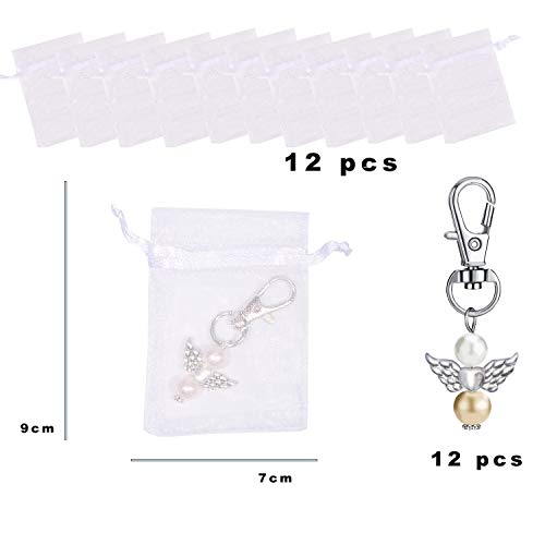 Llavero ángel de la guarda,ángel de la Guarda de Perlas,Colgante de ángel de la Guarda,ángel de la Guarda para Bodas cumpleaños (H)