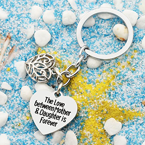 Llavero con texto «Love Between Mother and Daughter is Forever» con forma de corazón para regalo entre madres e hijas, Double pendnat