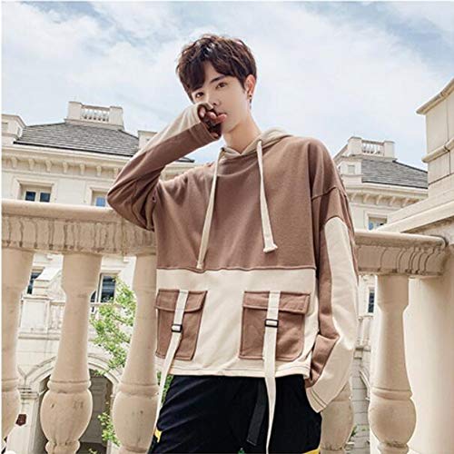 LMSHD Sudaderas con Capucha Hombres Bolsillos De Estilo Coreano Streetwear Sudaderas Sudaderas con Capucha De Gran Tamaño Sudadera Hip H