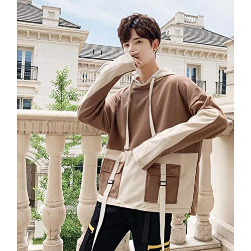 LMSHD Sudaderas con Capucha Hombres Bolsillos De Estilo Coreano Streetwear Sudaderas Sudaderas con Capucha De Gran Tamaño Sudadera Hip H